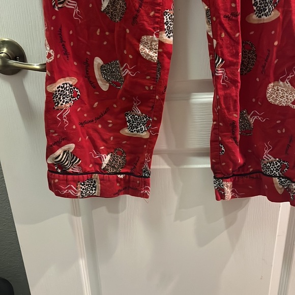 Red cheetah coffee cup Sleep pajama draw string pants - Picture 5 of 8